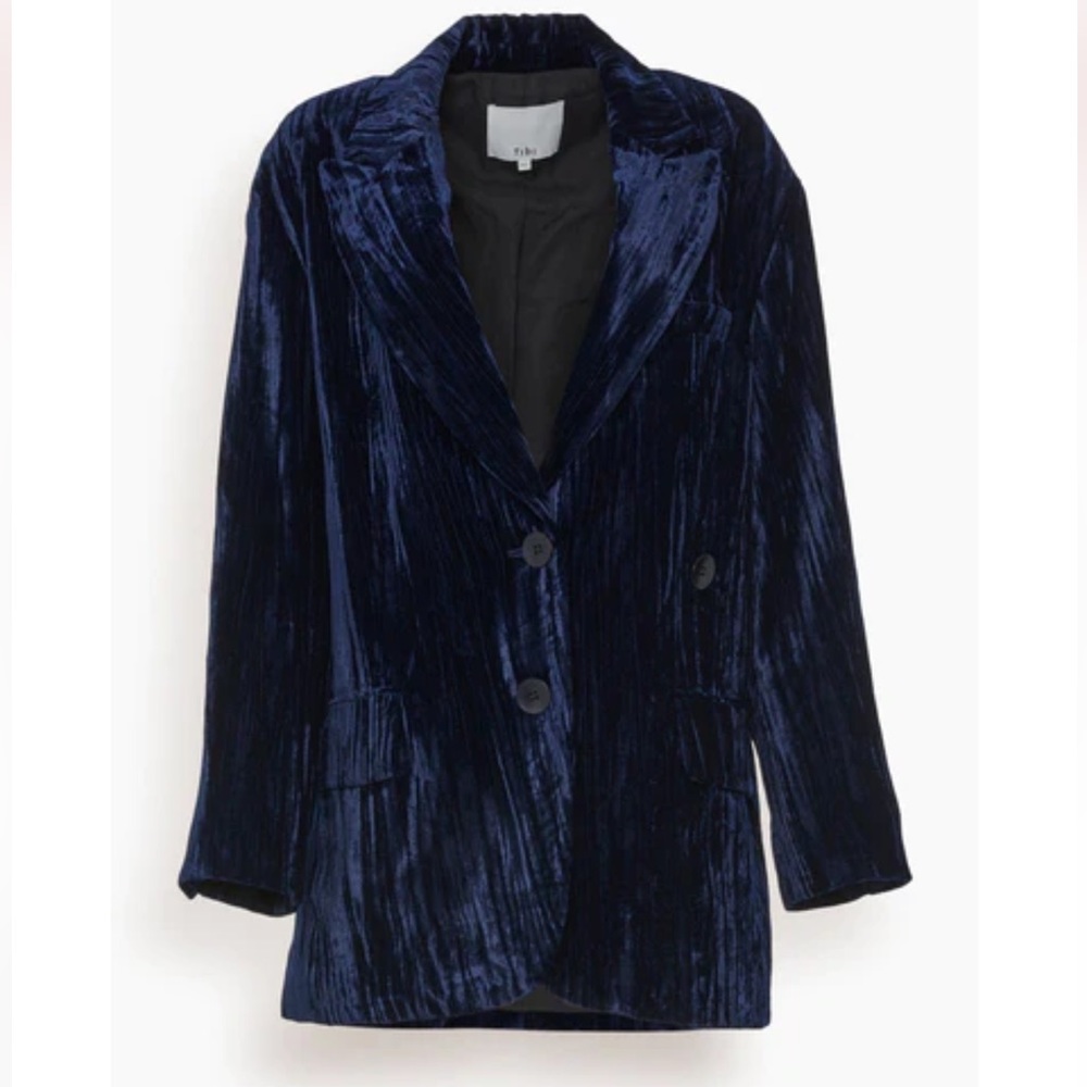 Tibi Creased Velvet Liam Blazer New Size Medium